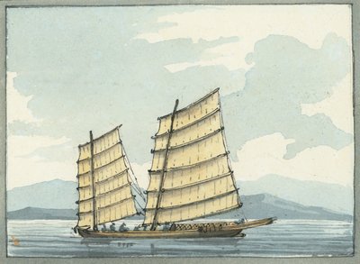 Chinese loodsboot uit Macao door William Ffarington