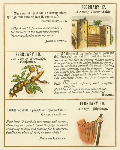Pagina uit Het Bijbel Embleem Jubileumboek (kleur litho) door William Foster