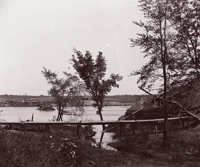 Fort Darling. Gemaskerde batterij en obstructie in James River, ca. 1865 door William Frank Browne