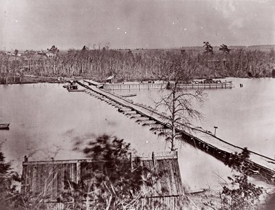Pontonbrug, Broadway Landing, Appomattox River, 1861-65 door William Frank Browne