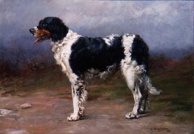 Jachthond in een Landschap door William Frank Calderon