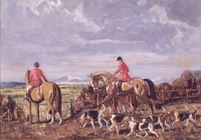 Honden bij de jacht door William Frank Calderon