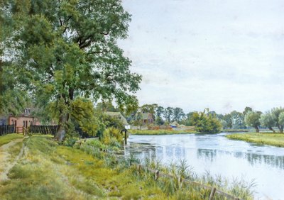 Op de Ouse bij Hemingford Grey, met het Landhuis in de Verte door William Fraser Garden