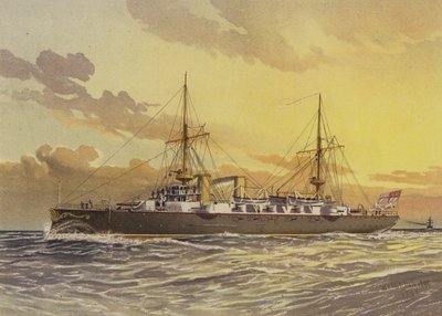 HMS Undaunted, kruiser 1e klasse - gepantserd door William Frederick Mitchell
