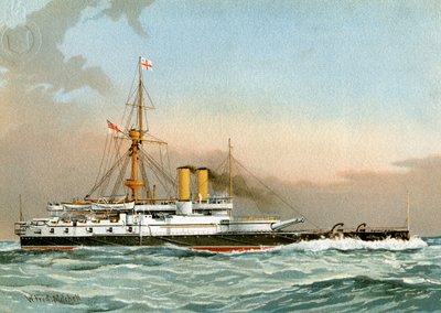 HMS Victoria, Koninklijke Marine 1e Klasse Slagschip door William Frederick Mitchell