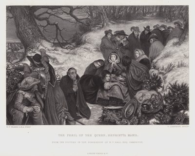 Het gevaar van koningin Henrietta Maria (gravure) door William Frederick Yeames