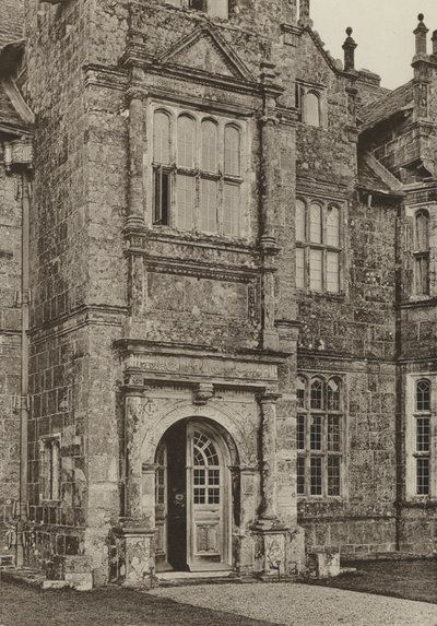 Deur, The South Doorway, Wakehurst Place, Sussex (zwart-wit foto) door William Galsworthy Davie