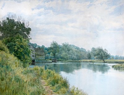 De Ouse en Molen bij Hemingford Grey door William Garden Fraser