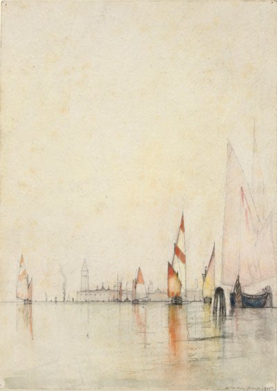 Boten op de Lagune, Venetië door William Gedney Bunce