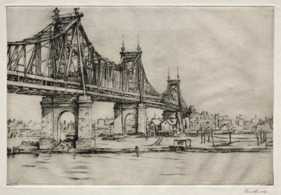 Queensboro Bridge, New York door William George Reindel