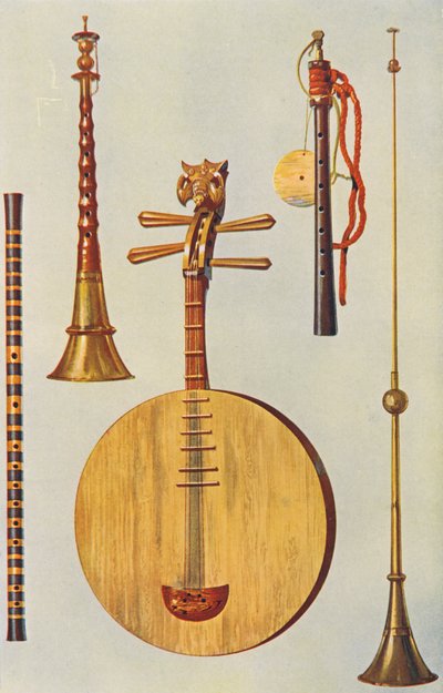 Muziekinstrumenten: Chinese ti-tzu, So-na, Yueh-ch
