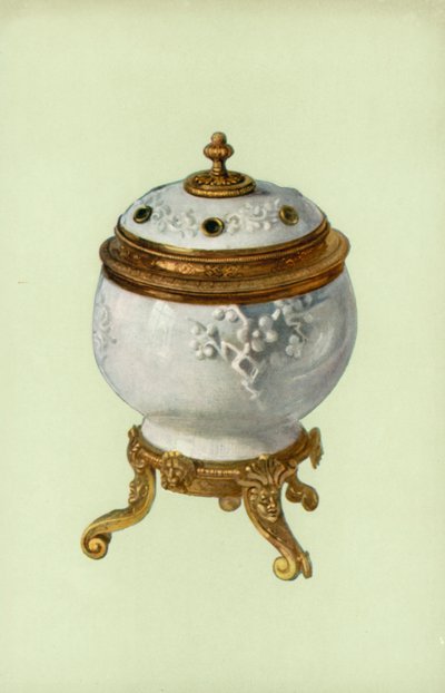 Vaas, Fuchien Porselein, met Louis XIV, Verguld Zilver door William Gibb