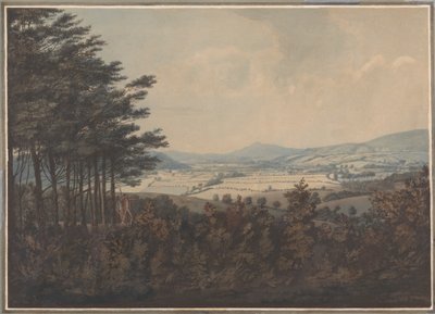 Landschap met vallei en bergen door William Green