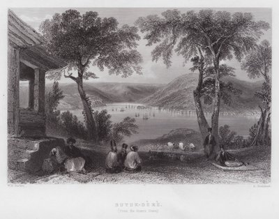 Buyuk-Dere, vanaf het graf van de reus (gravure) door William H. Bartlett