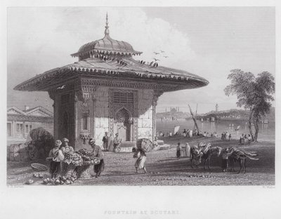 Fontein in Scutari (gravure) door William H. Bartlett