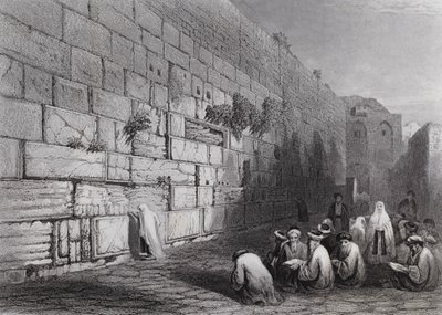 Joodse Klaagmuur, Jeruzalem door William H. Bartlett