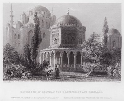 Mausoleum van Solyman de Magnifieke en Roxalana (gravure) door William H. Bartlett