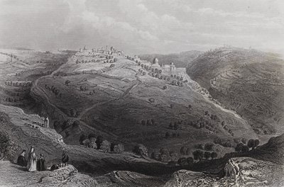 Berg Sion, Jeruzalem, vanaf de heuvel van het kwade advies door William H. Bartlett