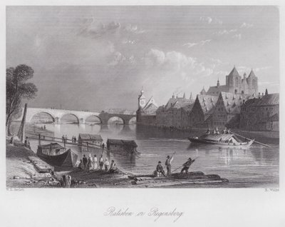 Ratisbon of Regensberg (gravure) door William H. Bartlett