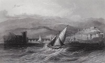 Sidon en de berg Libanon, vanaf de zee door William H. Bartlett