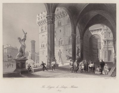 De Loggia di Lanzi, Florence, Italië door William H. Bartlett