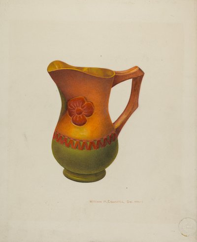 Gesneden Houten Kan, ca. 1940 door William H Edwards