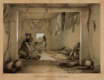Interieur van een Hopi-Woning door William H. Jackson