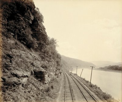 Cathedral Rocks, Susquehanna-rivier bij Meshoppen, voor de Lehigh Valley Railroad door William H. Rau