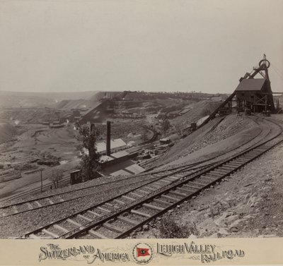 Knickerbocker Colliery nabij Shenandoah, Lehigh Valley Railroad door William H. Rau