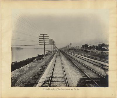 Hoofdlijn langs de Susquehanna bij Steelton door William H. Rau