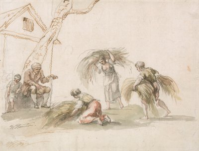 Figuren aan het Oogsten door William Hamilton