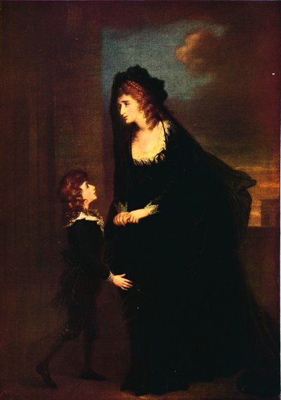 Mevrouw Siddons en haar zoon in de tragedie van Isabella, 1784 door William Hamilton