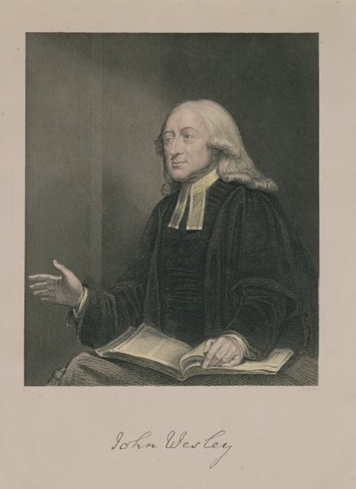 Portret van John Wesley (1703-91) gegraveerd door William Holl (1807-71) uitgegeven door A. Fullarton und Co. door William Hamilton