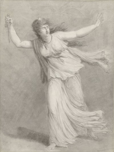 Toneelspeelster Sarah Siddons in de rol van Euphrasia door William Hamilton