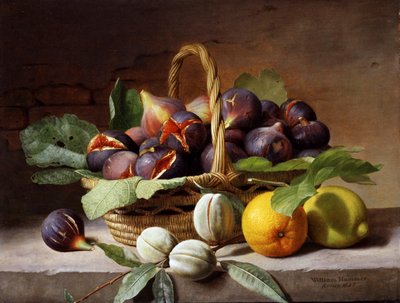 Stilleven met vijgen en walnoten door William Hammer