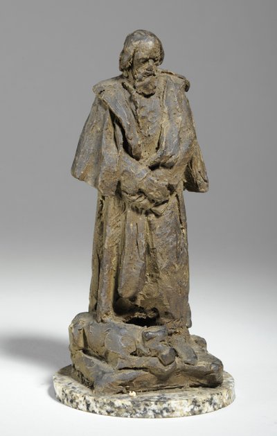 Maquette voor Alfred, Lord Tennyson zittend aan Trinity College, Cambridge door William Hamo Thornycroft