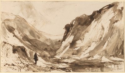 Diepe vallei in bergachtig landschap door William Hart