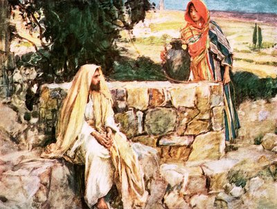 Christus en de vrouw van Samaria door William Hatherell