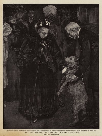 Voor de weduwen en wezen, een koninklijke donatie door William Hatherell