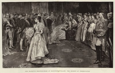 De Ontvangkamer van Hare Majesteit in Buckingham Palace, het Moment van Presentatie door William Hatherell