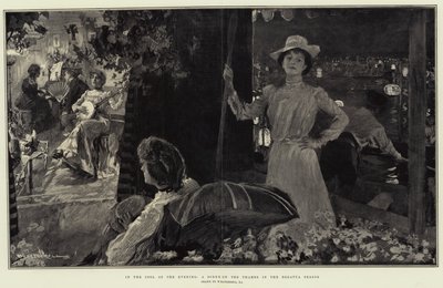 In de Koelte van de Avond, een Scène op de Theems tijdens het Regattaseizoen door William Hatherell