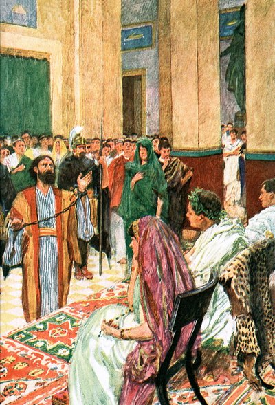 Paulus voor Agrippa door William Hatherell