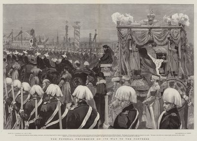 De begrafenisstoet op weg naar het fort door William Hatherell