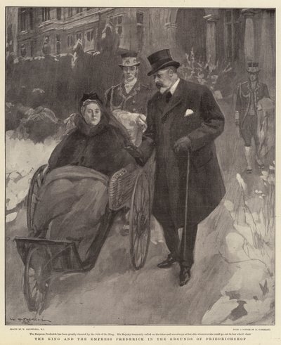 De Koning en de Keizerin Frederick in de Tuinen van Friedrichshof door William Hatherell