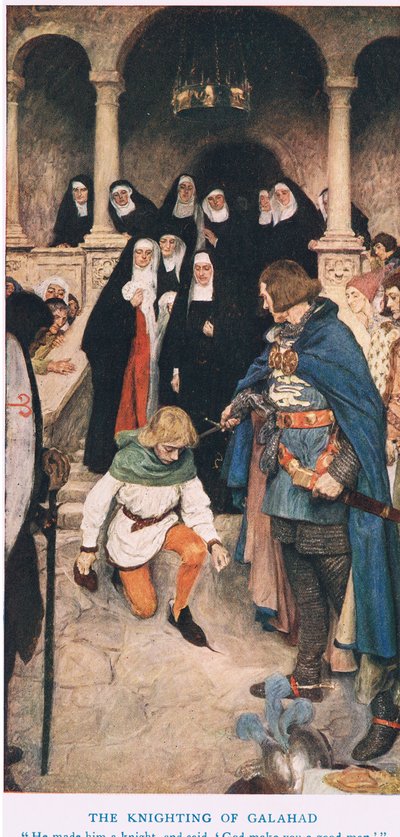 De ridderslag van Galahad, illustratie uit 