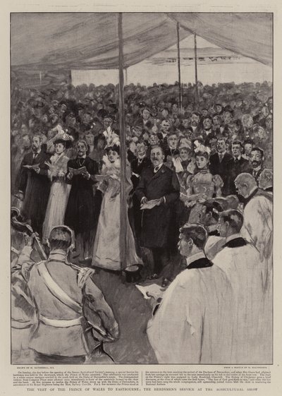 Het bezoek van de Prins van Wales aan Eastbourne, de herdersdienst op de landbouwshow door William Hatherell