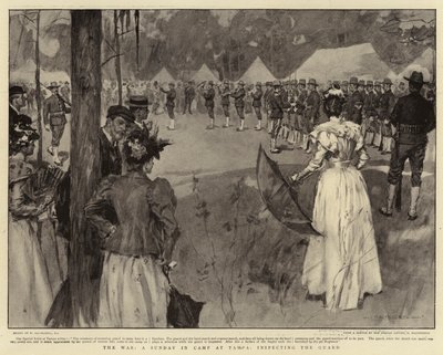De oorlog, een zondag in het kamp in Tampa, inspectie van de wacht door William Hatherell