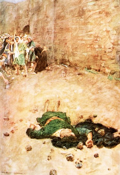 De steniging van Stefanus door William Hatherell