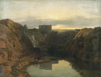 Kasteel Cilgerran (olieverf op doek) door William Havell