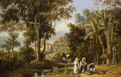 Tuin Scène aan de Braganza Kust, Rio de Janeiro, 1827 door William Havell